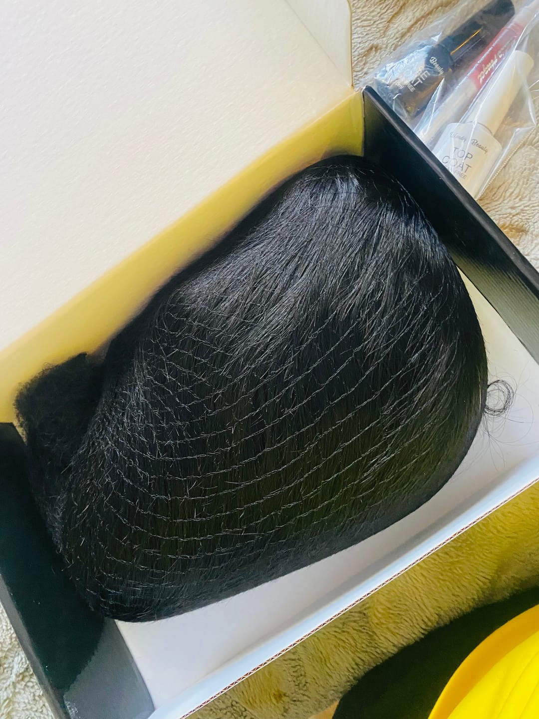 Customer photo review of Peruvian 6x4 Pre Cut Straight Lace Wig 12 Inch