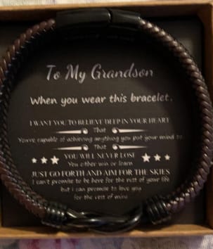 Customer photo review of Birthday Gift for Men | Bracelet with Milestone Year Card