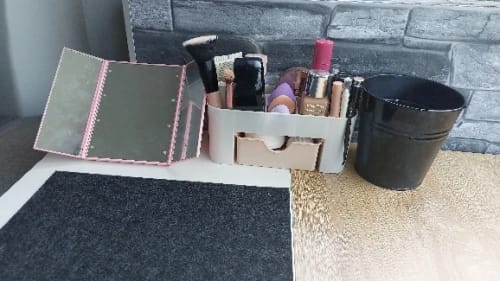 Customer photo review of Makeup Organizer with Drawer – Acrylic Brush and Lipstick Holder