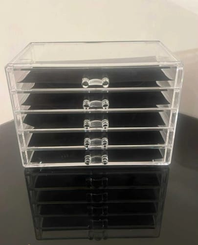 Customer photo review of Acrylic Desk Organizer – Clear Drawer Storage for Office
