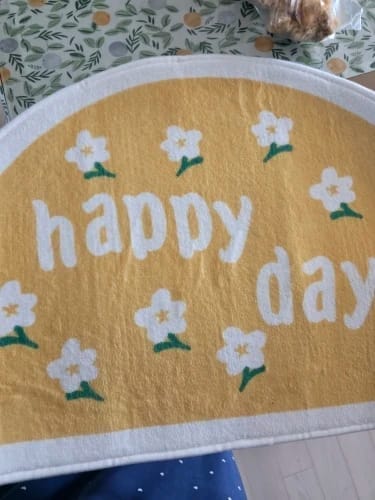 Customer photo review of Floral Floor Mat - Soft Absorbent Non-Slip Pad