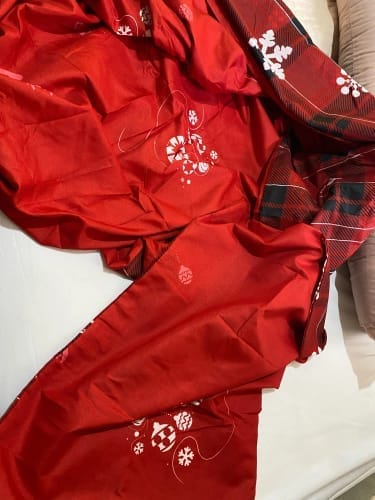 Customer photo review of Christmas Duvet Cover Set – Elk Snowflake Print 3-Piece Bedding