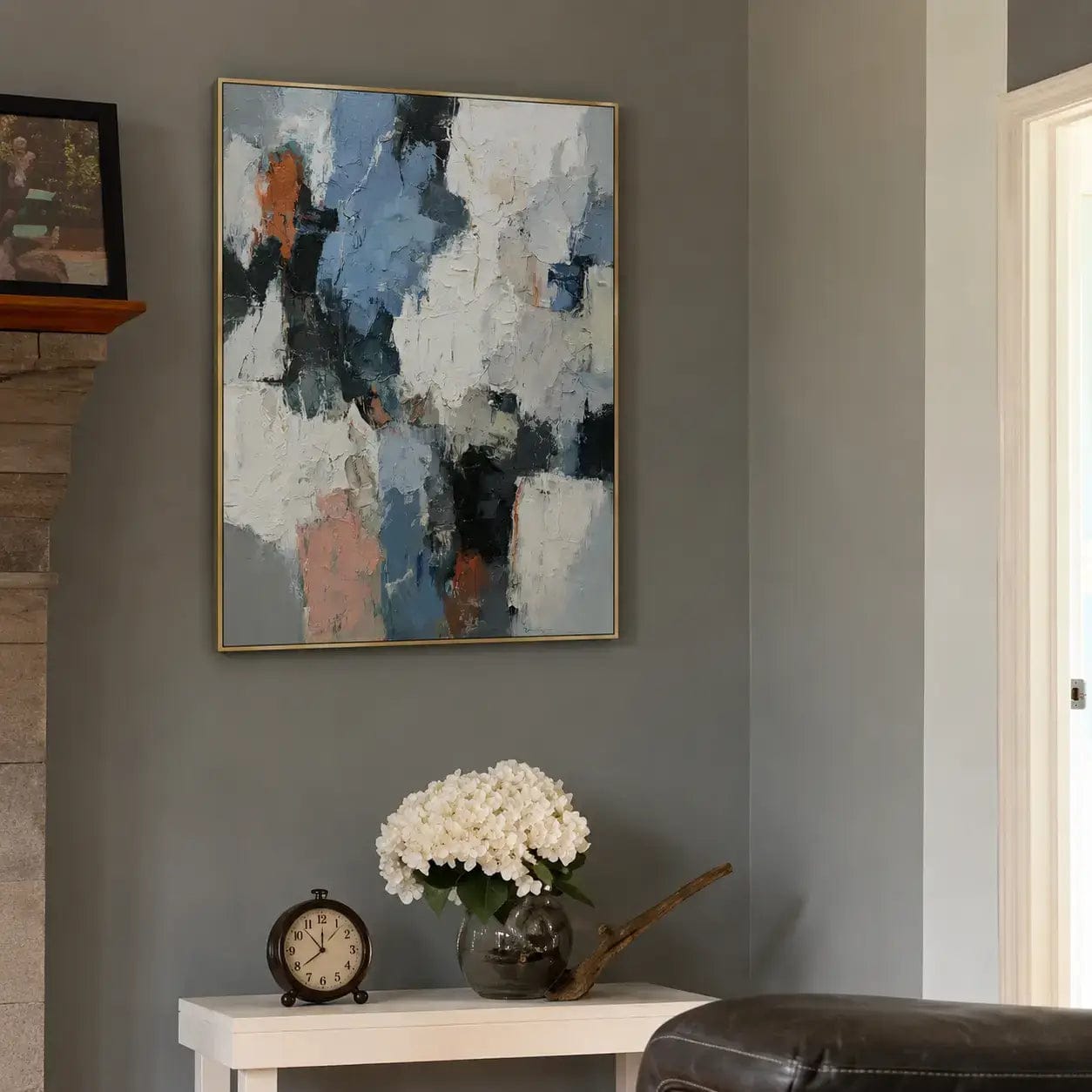 Customer photo review of Azure Spark Shards Abstract Wall Art