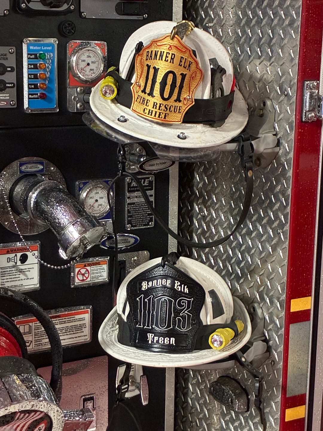 Customer photo review of 1st Due Leather Firefighter Helmet Shield