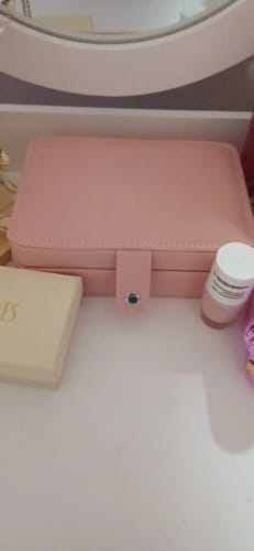 Customer photo review of Leather Jewelry Box – Ring and Earring Display Organizer