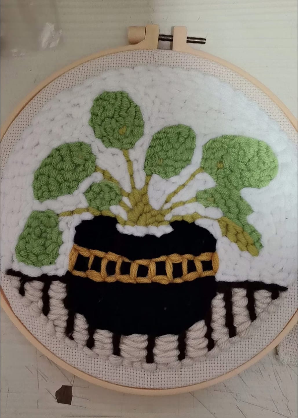 Customer photo review of Punch Needle Kit - Potted Green Plant