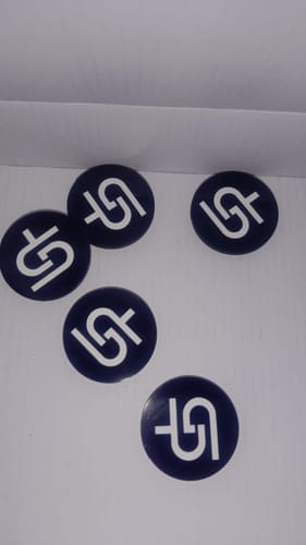 Customer photo review of Customized Magnetic Badge | Wear Your Brand