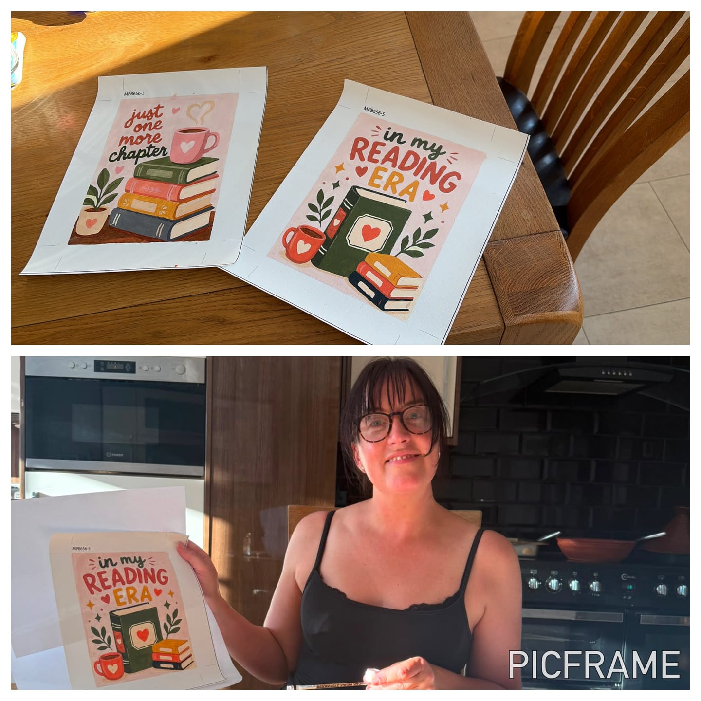 Customer photo review of 6 Mini Paintings - Books & Quotes Set