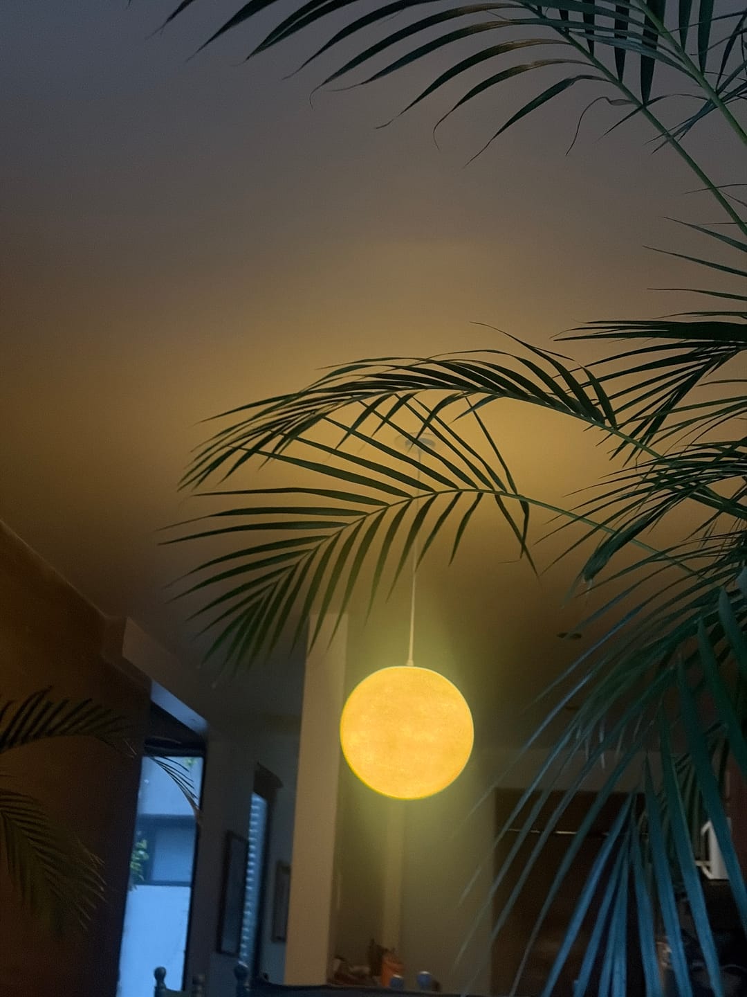 Customer photo review of White Super Moon Pendulum Light Romantic Modern 1-Light Ceiling Hang Lamp, 10"/12"/16" Wide