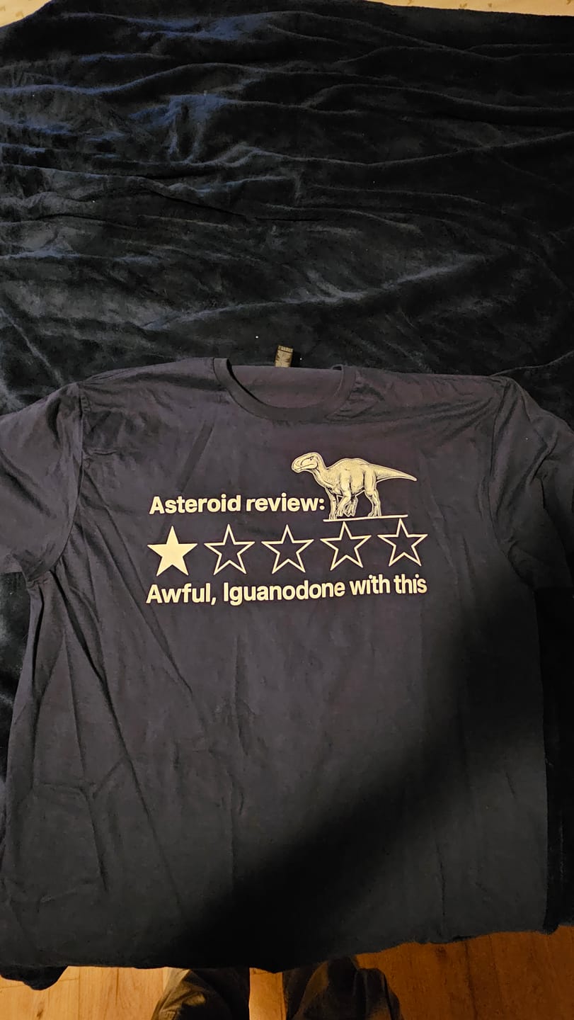Customer photo review of Dino 1 Star Review T-Shirt