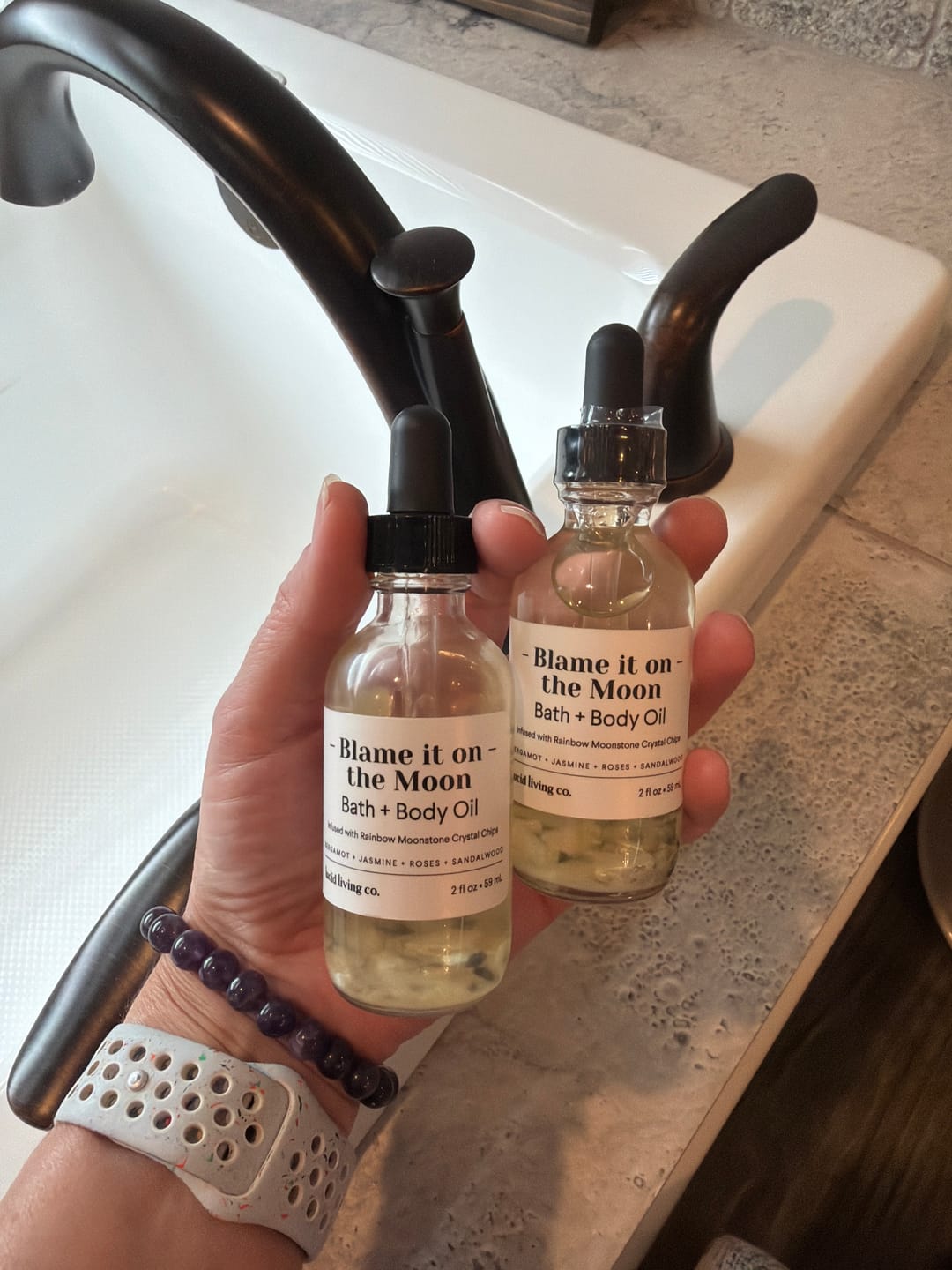 Customer photo review of Blame it on the Moon Bath & Body Oil