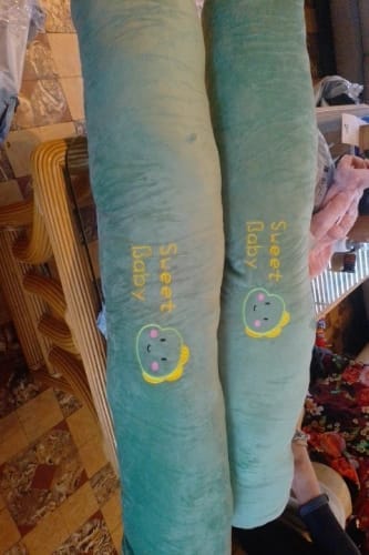 Customer photo review of Long Bolster Pillow – Rectangular Pregnancy Support Cushion for Side Sleepers