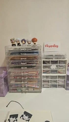 Customer photo review of Acrylic Desk Organizer – Clear Drawer Storage for Office