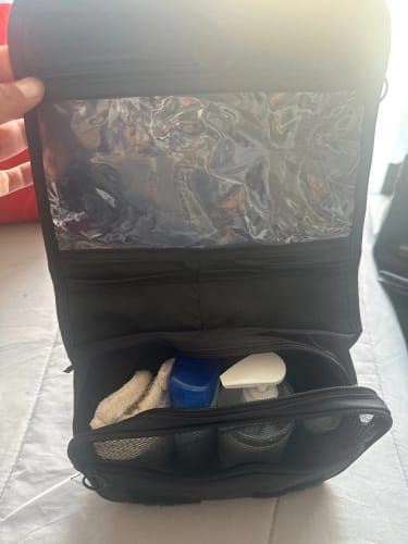 Customer photo review of Men's Toiletry Bag – Waterproof Hanging Travel Wash Pouch