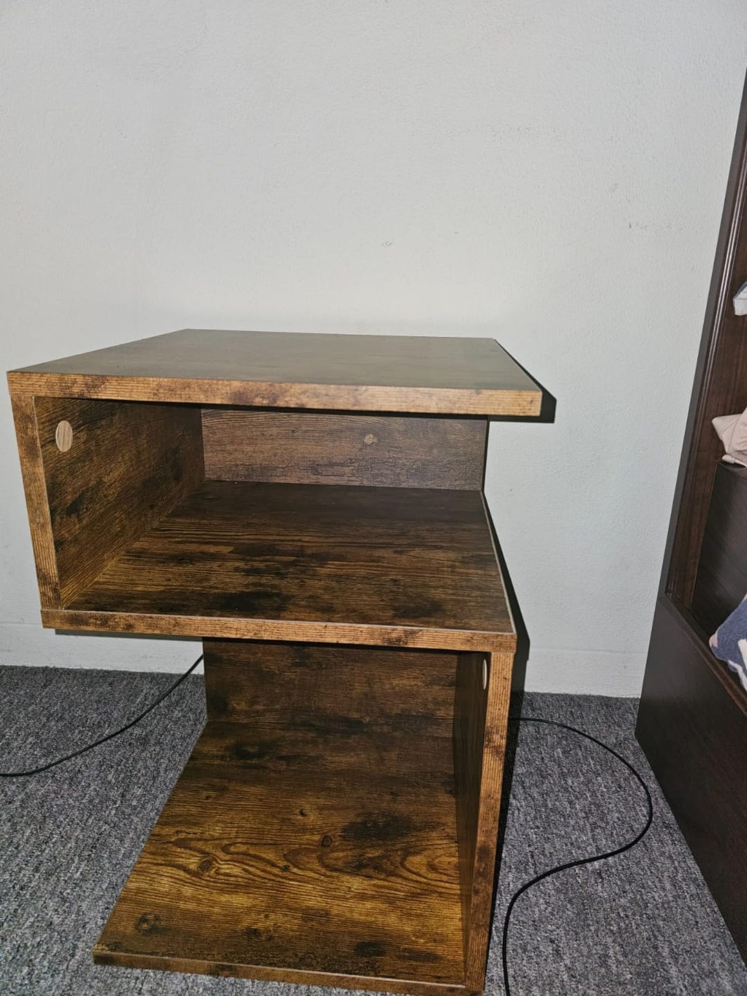Customer photo review of S Shape Bedside Tables with Shelf