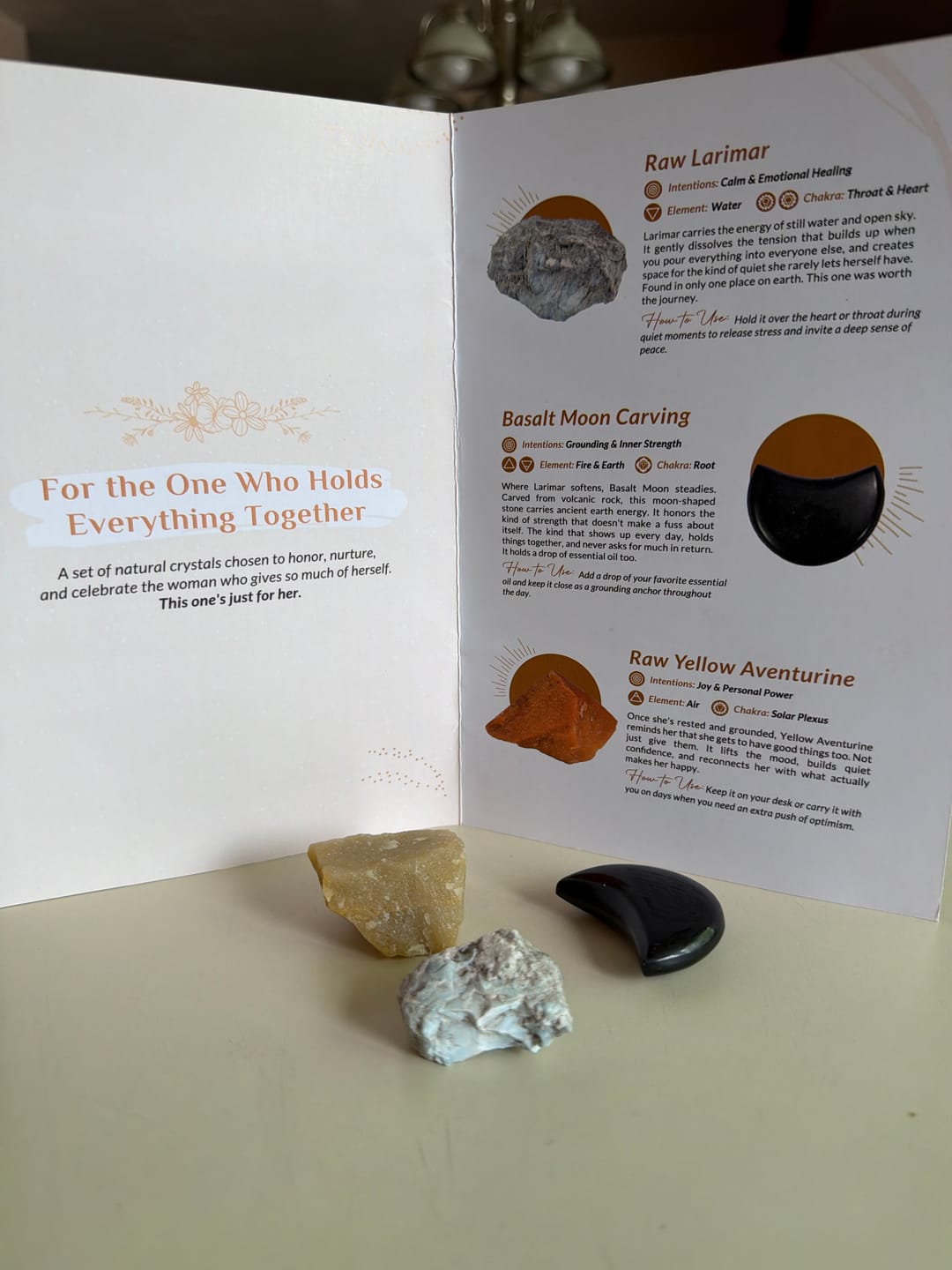 Customer photo review of Crystal Mystery Bag: Rare Larimar Edition