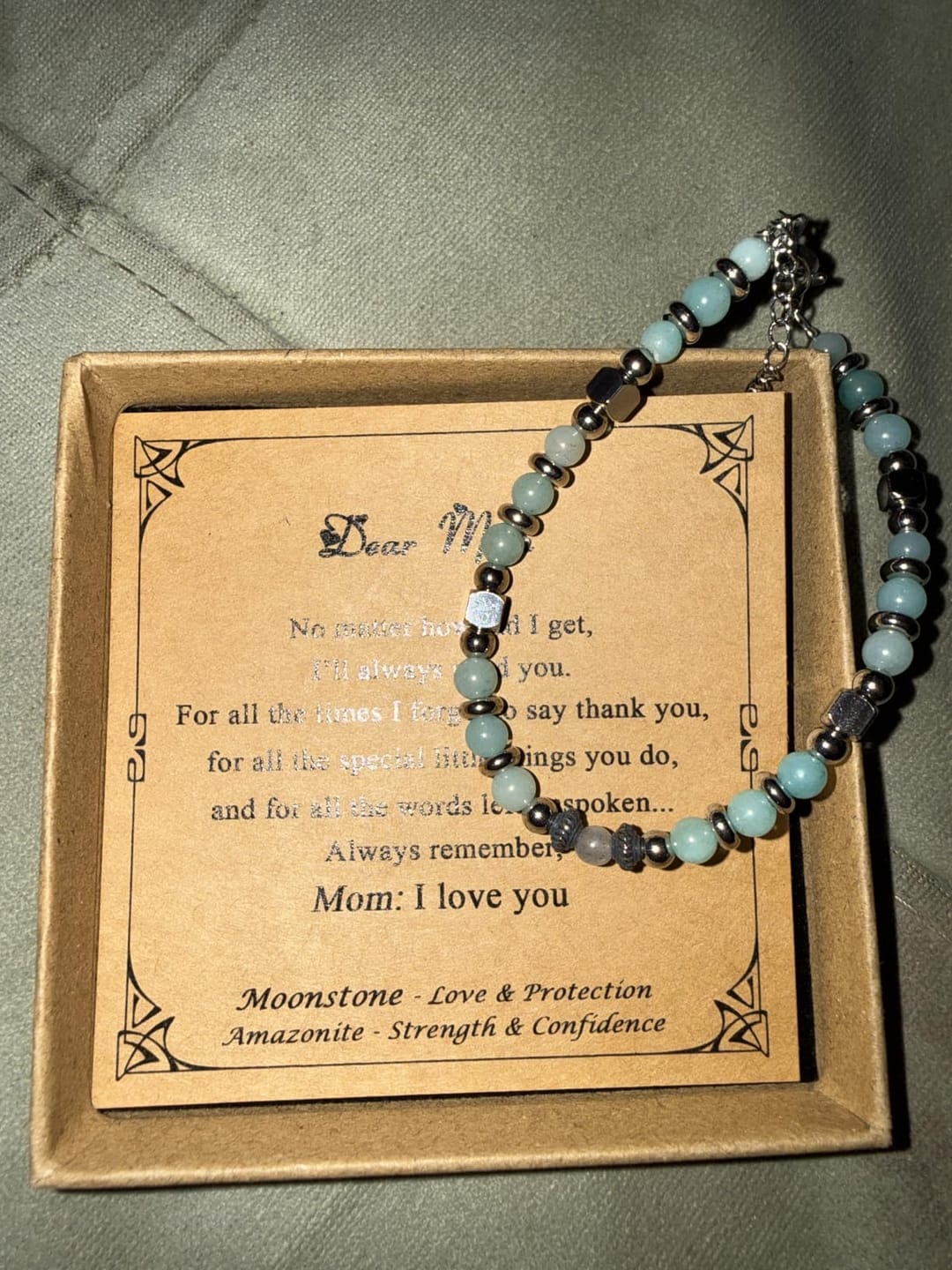 Customer photo review of Anniversary Gift for Women | Bracelet with Year-Specific Message Card