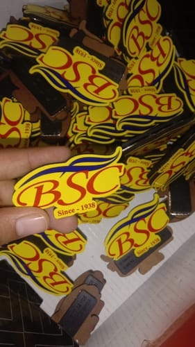 Customer photo review of Customized Magnetic Badge | Wear Your Brand