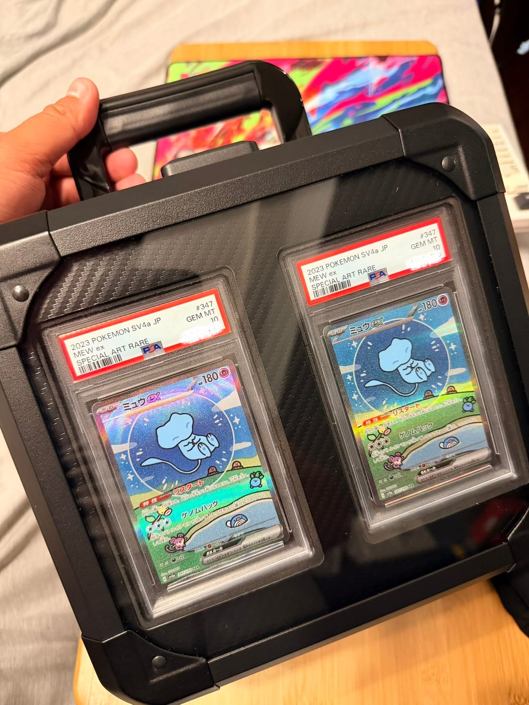 Customer photo review of [Free Shipping] Carbon Fiber Graded Card Storage Box (2 Compartment)