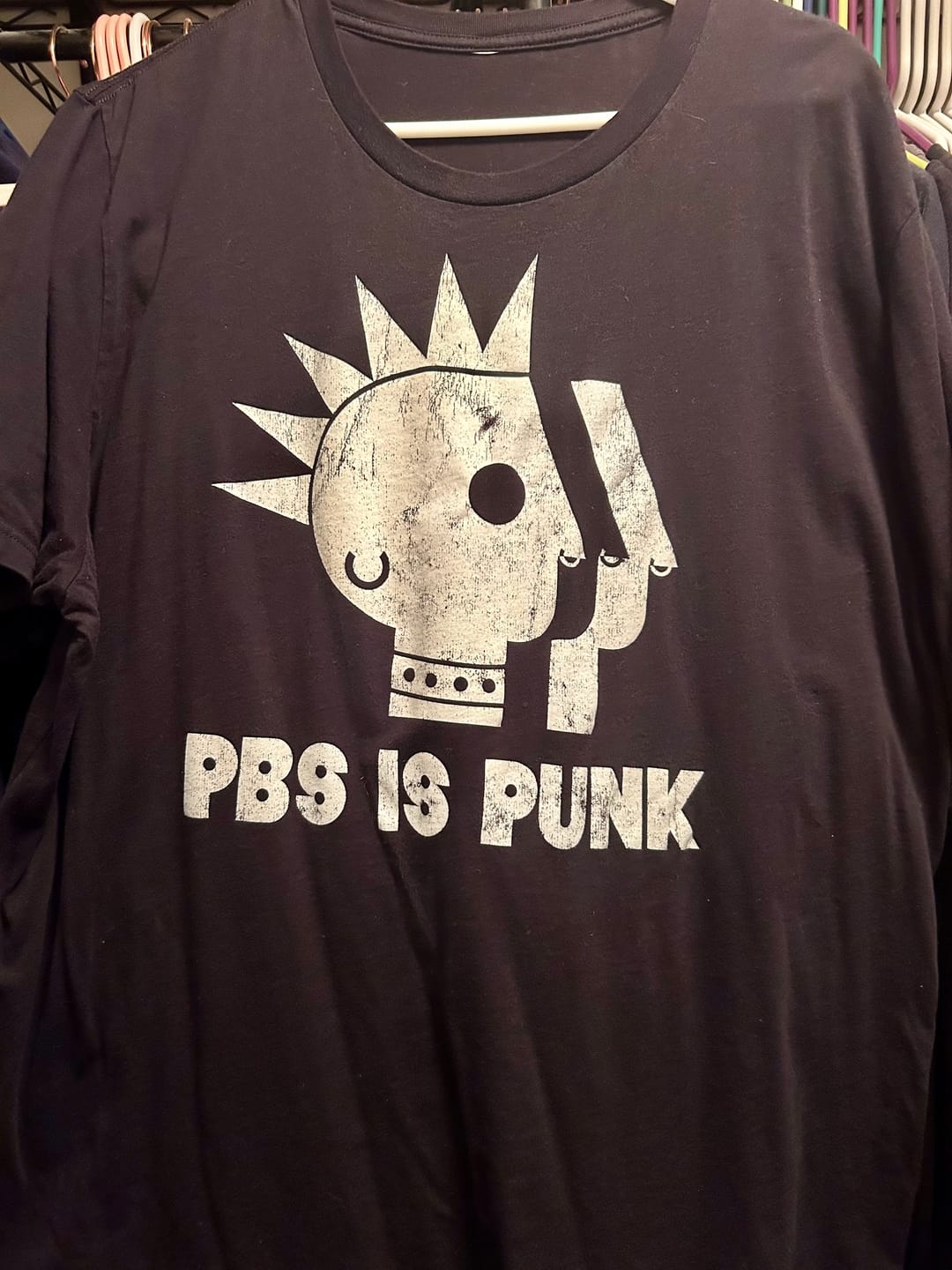 Customer photo review of PBS is Punk Distressed Tee