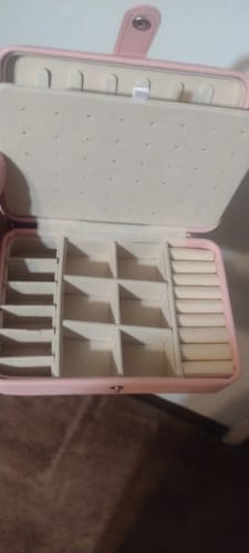 Customer photo review of Leather Jewelry Box – Ring and Earring Display Organizer