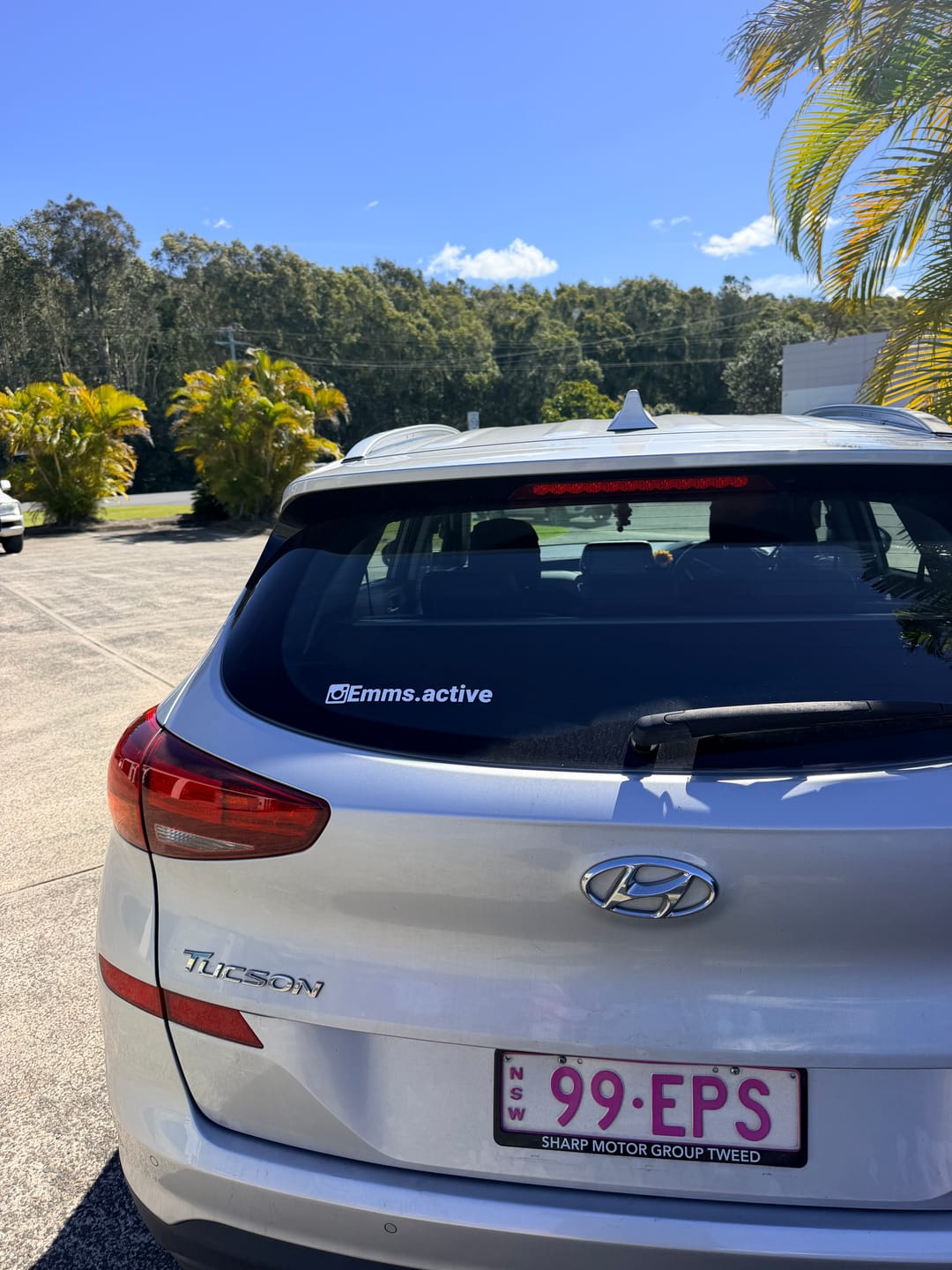 Customer photo review of Custom Instagram Handle Sticker