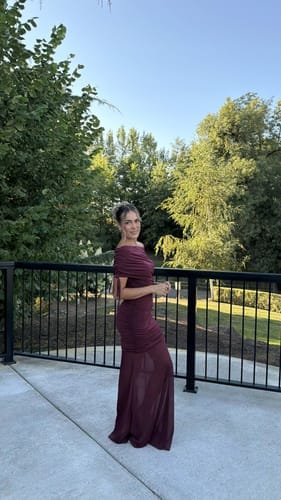 Customer photo review of Selene One Shoulder Maxi Dress