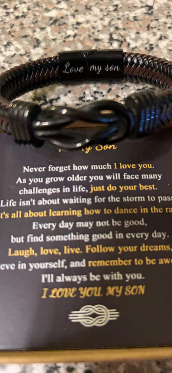 Customer photo review of Birthday Gift for Men | Bracelet with Milestone Year Card