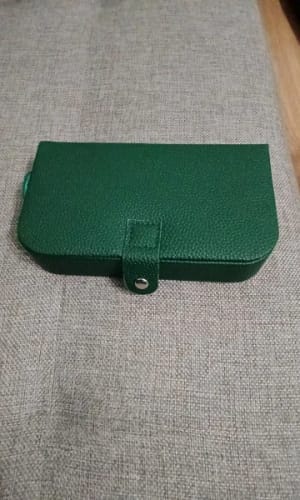 Customer photo review of Travel Jewelry Box – Portable Leather Organizer Case