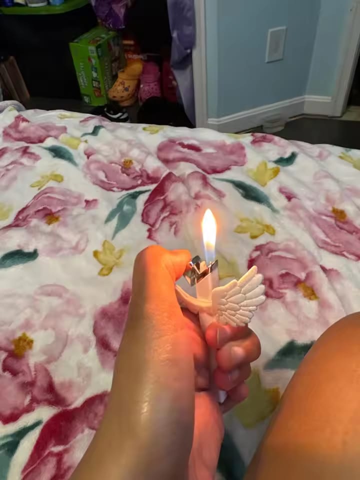 Customer photo review of Pretty Angel Rose Wing Butane Torch Lighter