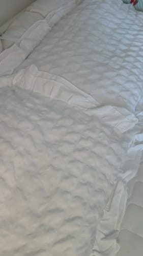Customer photo review of Seersucker Duvet Cover – Korean Lace 3pcs Bedding Set