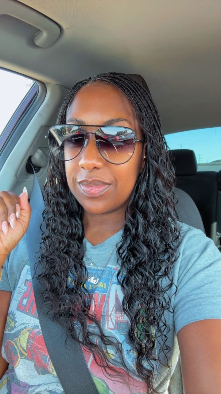 Customer photo review of Wet & Wavy Bulk Hair Extensions for Braiding