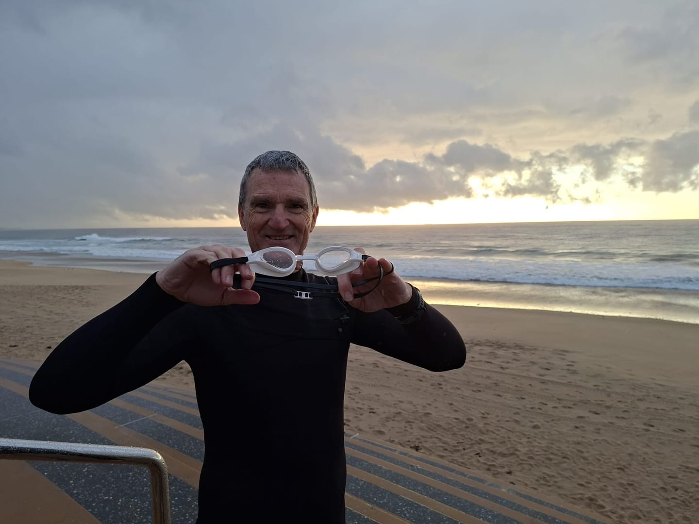 Customer photo review of NanoClear™ Strike Swim Goggles Clear (White/Black)