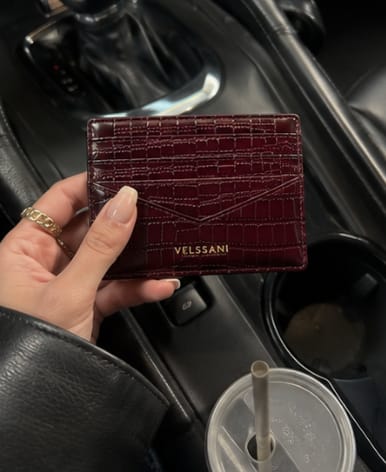 Customer photo review of Burgundy Portofino Card Holder