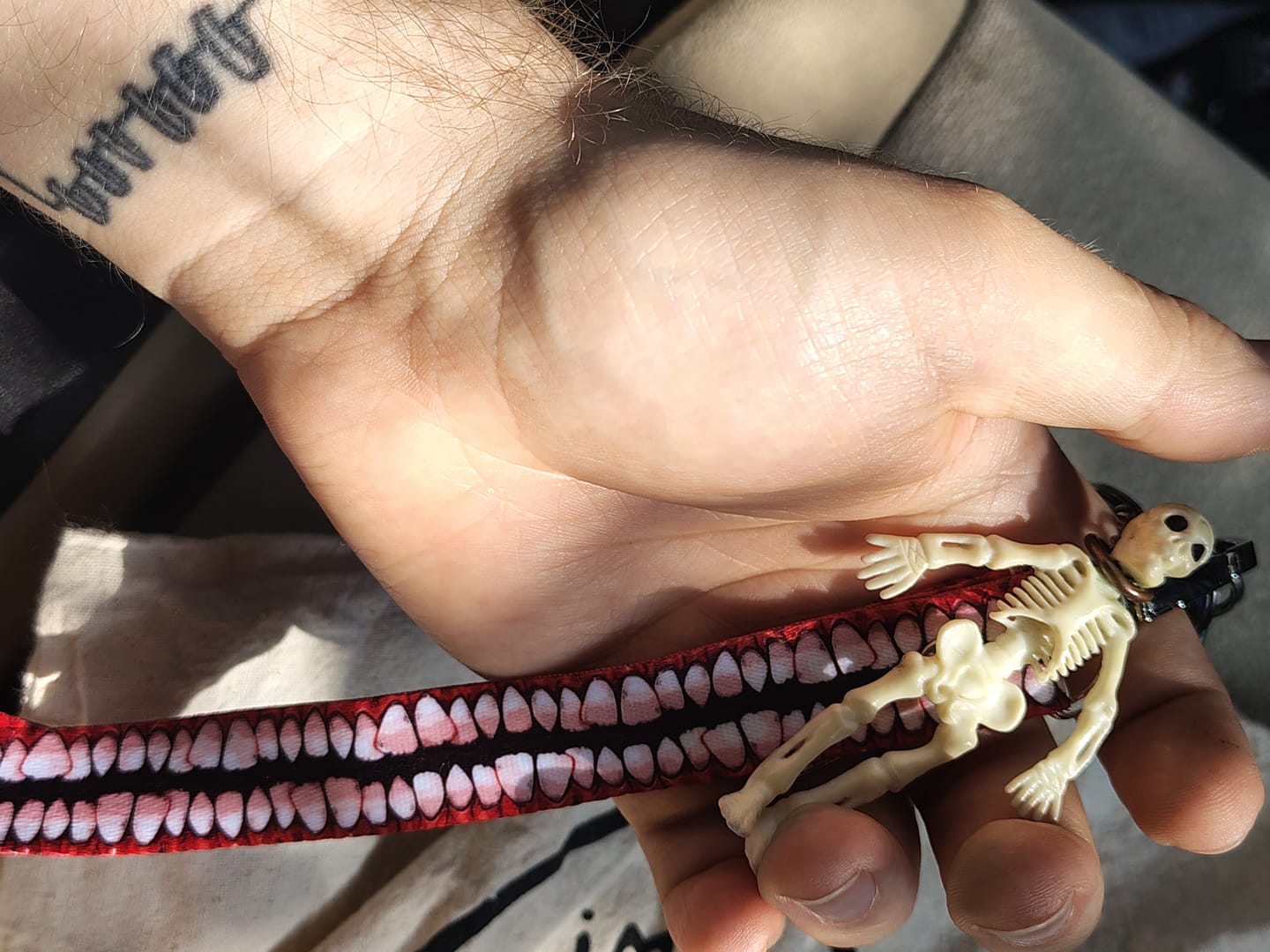 Customer photo review of Creepy Teeth Lanyard!