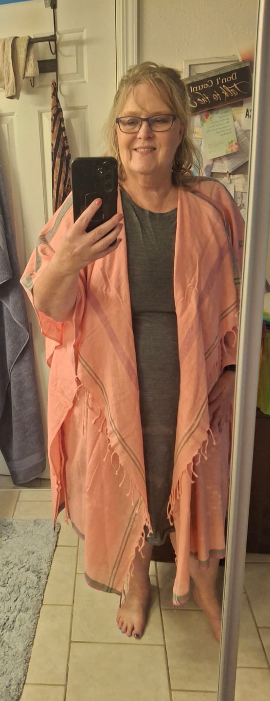 Customer photo review of NEW! Kala Cotton Tassel Duster Coral Pink