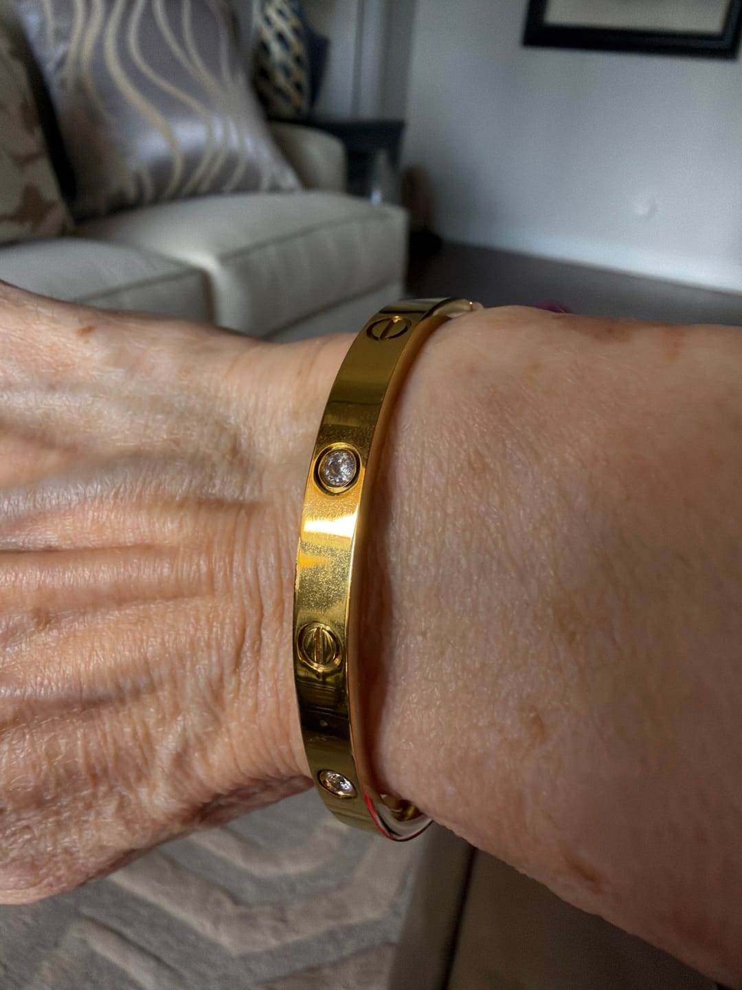 Customer photo review of LOVE BRACELET 6.1MM 4 DIAMONDS