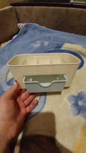 Customer photo review of Makeup Organizer with Drawer – Acrylic Brush and Lipstick Holder