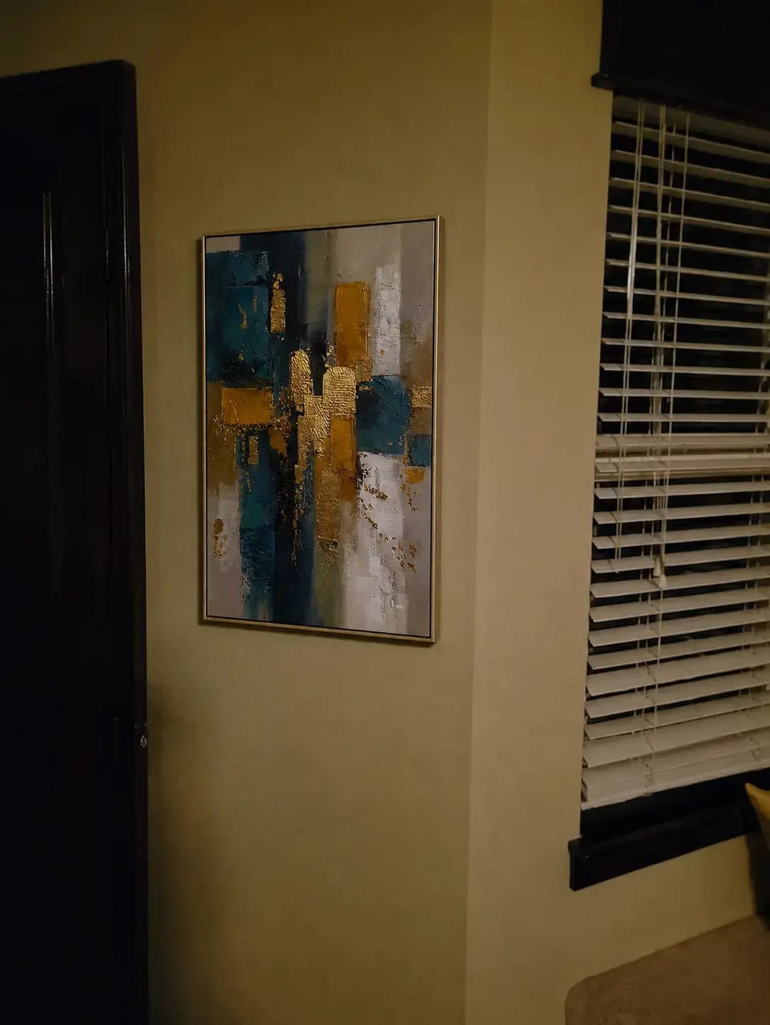 Customer photo review of Gilded Teal Layers Abstract Wall Art