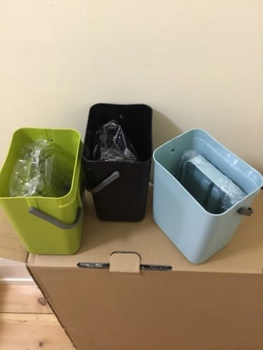 Customer photo review of Quiet Close Trash Can – Space-Saving Sealed Kitchen Bin