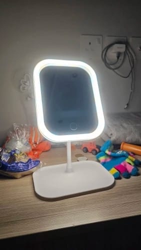 Customer photo review of LED Vanity Mirror – Touch Control Desktop Dressing Mirror