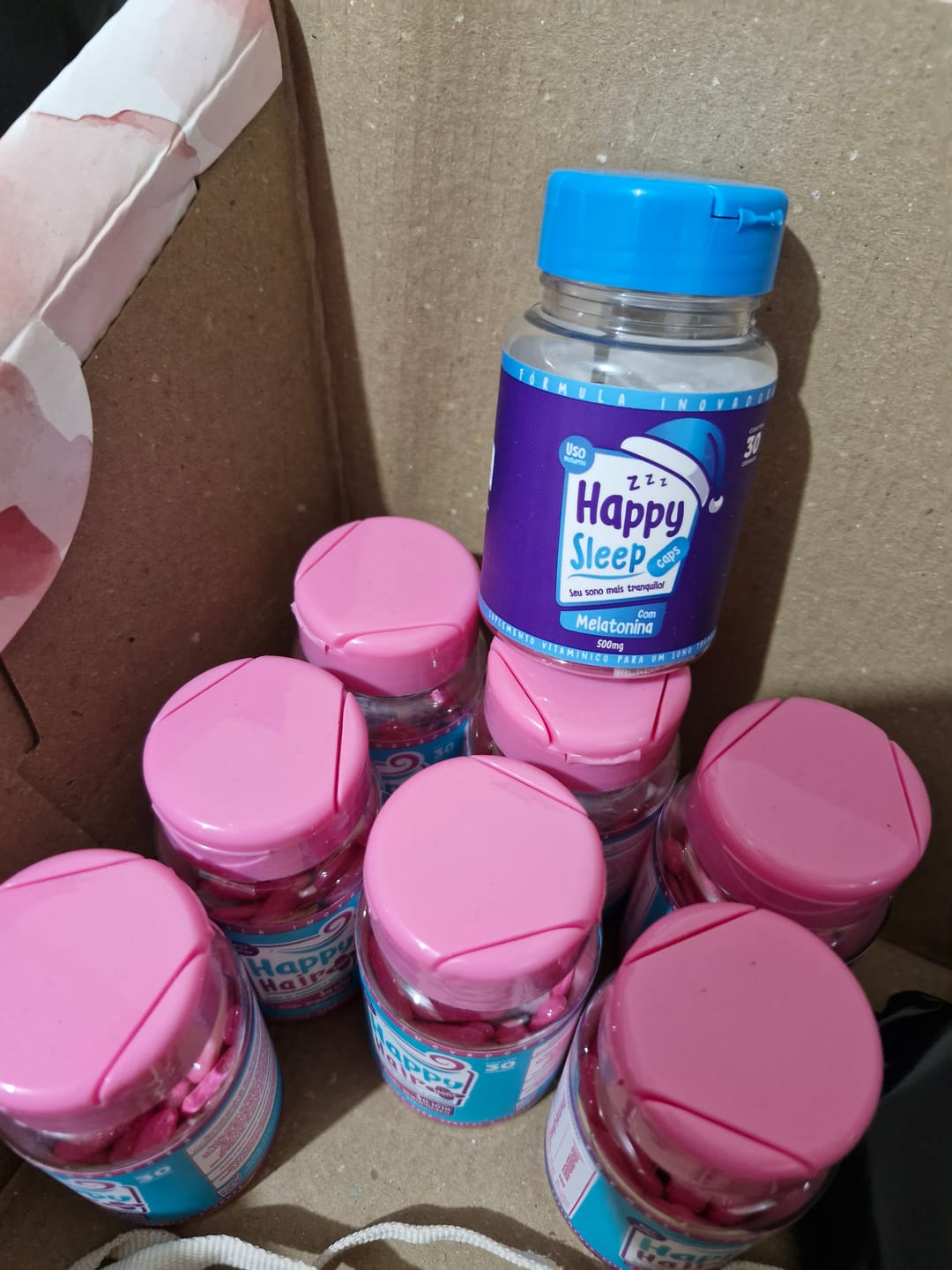 Customer photo review of Happy Hair 6 Potes + 6 Potes Grátis (Total 12 Potes)