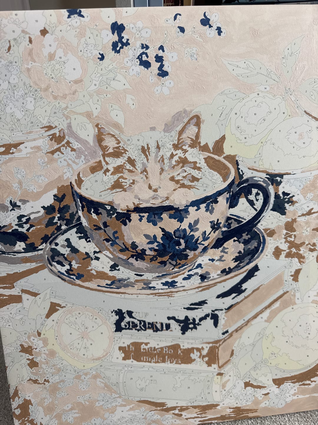 Customer photo review of Tea Time Whiskers | Paint by Number