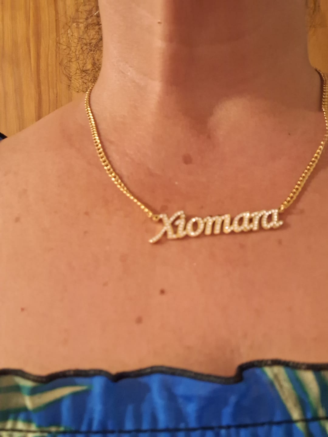 Customer photo review of Iced Name Necklace w/ Cuban Chain