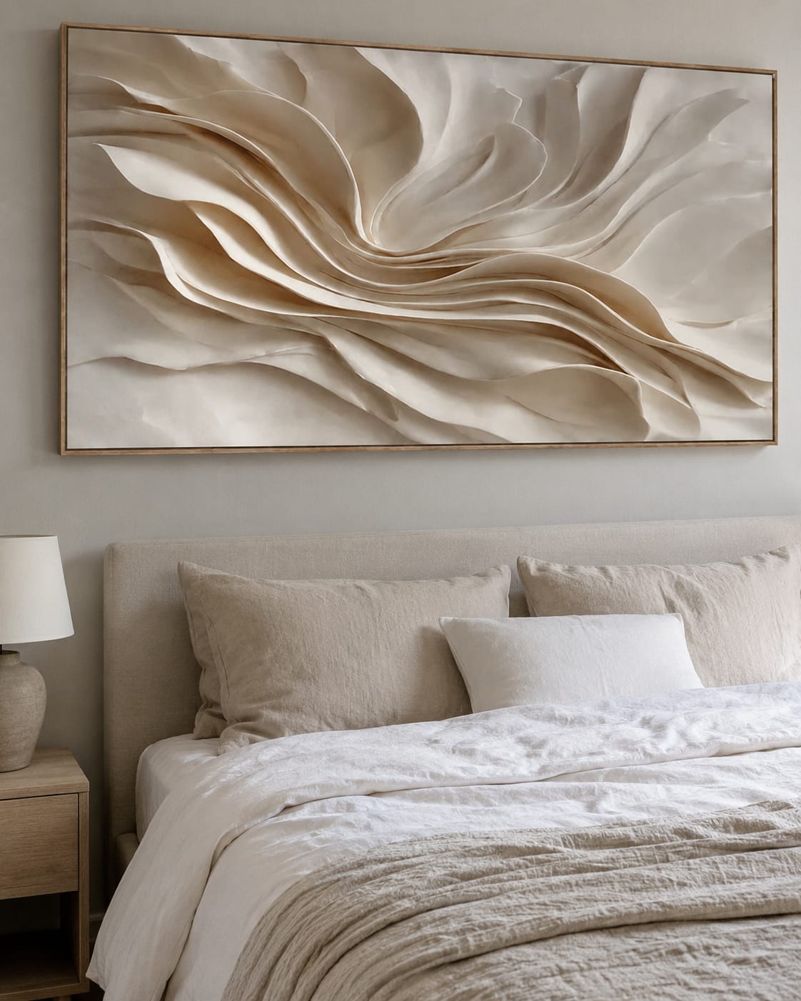 Customer photo review of Ivory Drift-Textured Abstract Painting