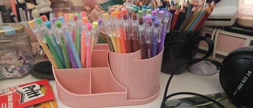 Customer photo review of Vanity Makeup Organizer – Rotating Brush Holder for Skincare