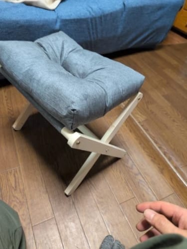 Customer photo review of Wood Shoe Stool - Solid Square Entryway Stool