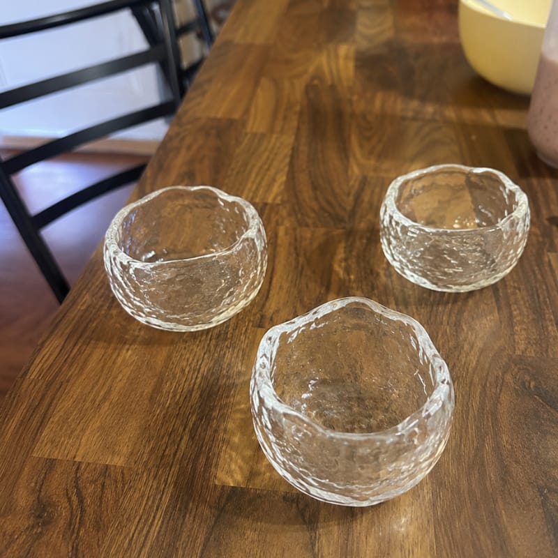 Customer photo review of Takeru Thick Hammer Pattern Small Glass Teacup - 6 pcs