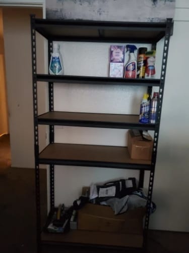 Customer photo review of Garage Shelving - Heavy-Duty Adjustable Storage Shelves