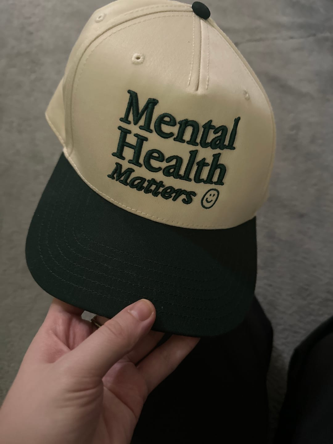 Customer photo review of MHM Hat Natural/Forest Green